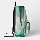 Green Abstrakt Emerald Vibes Bedruckter Rucksack (Links)