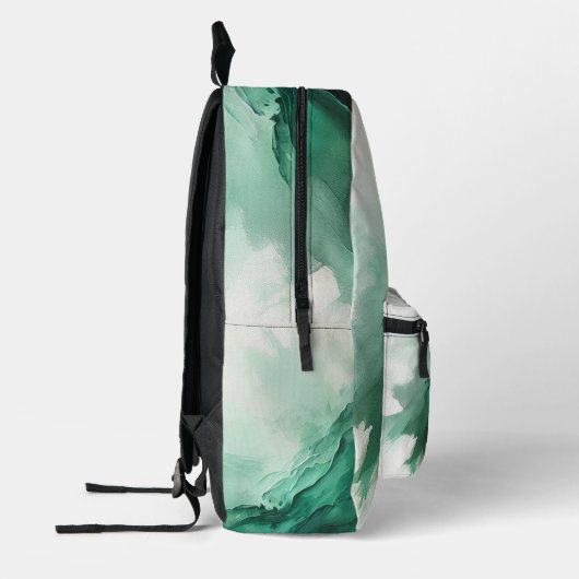 Green Abstrakt Emerald Vibes Bedruckter Rucksack (Links)