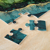 Green Abstrakt Fluid Art Puzzle (Seite)