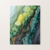 Green Abstrakt Fluid Art Puzzle (Vertikal)