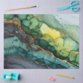 Green Abstrakt Fluid Art Seidenpapier (Basteln)