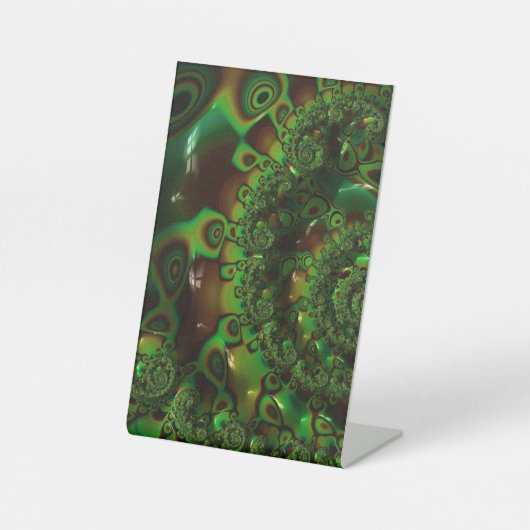 Green Abstrakt Fraktal Art Sockelschild (Vorderseite)