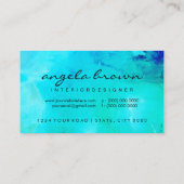 Green Abstrakt Ink Blue Ocean Sea Ombre Visitenkarte (Rückseite)