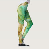 GREEN ABSTRAKT MARBLE LEGGINGS (Rechts)