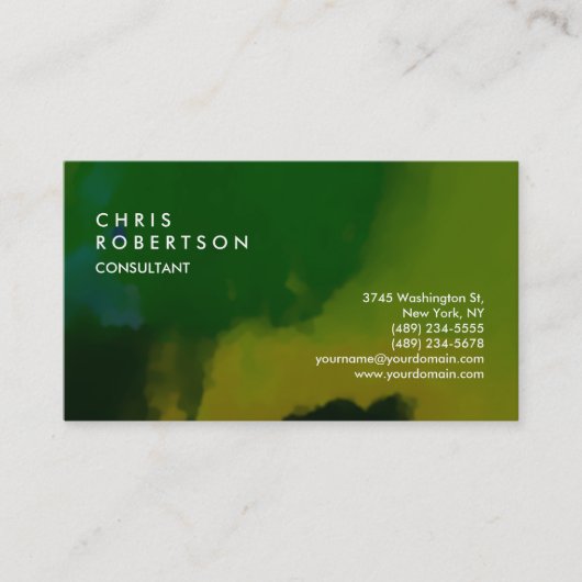 Green Abstrakt Modern Creative Business Card Visitenkarte (Vorderseite)