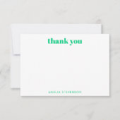 Green Abstrakt Modern Line Art Personalisiert Name Dankeskarte (Vorderseite)