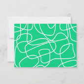 Green Abstrakt Modern Line Art Personalisiert Name Dankeskarte (Rückseite)
