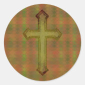 Green Abstrakt Pattern und Faith Cross Aufkleber (Vorderseite)