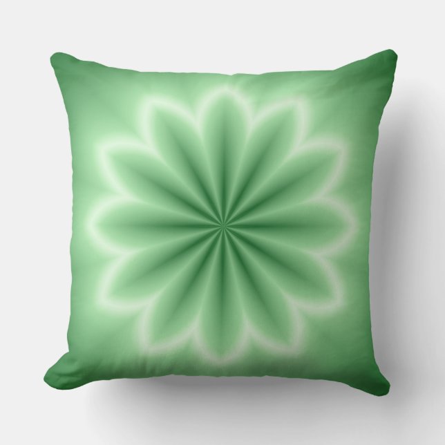 Green Abstrakt Star Throw Kissen (Vorderseite)