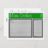 Green Accents Custom Recipe Card Postkarte (Vorne/Hinten)