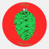 Green Acorn Red Umschlag Aufklebers Runder Aufkleber (Vorderseite)