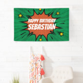 Green Action Hero Birthday Banner (Insitu)