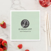 Green Add Your logo here and website Napkins Serviette (Beispiel)