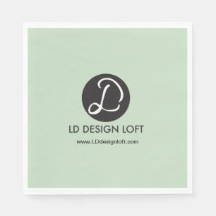 Green Add Your logo here and website Napkins Serviette