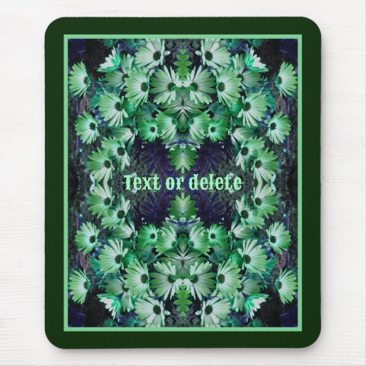 Green African Daisy Blume Abstrakt Personalisiert Mousepad (Vorne)