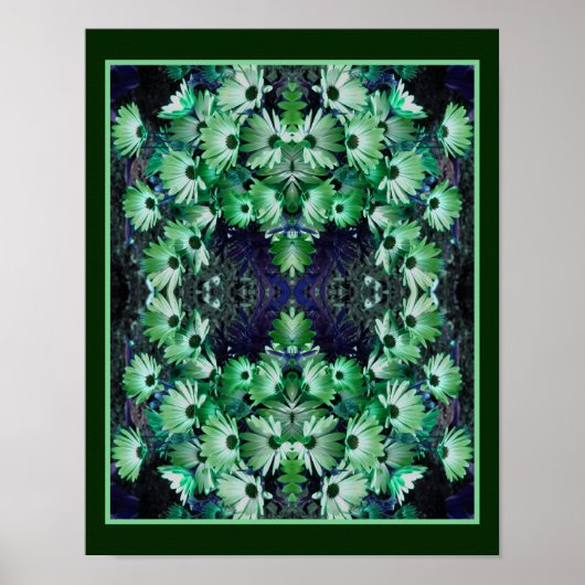 Green African Daisy Blume Abstrakt Poster (Vorne)