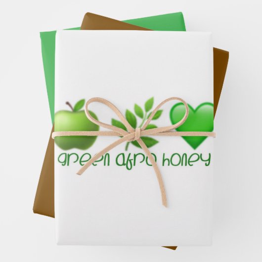 Green Afro Honey Gift Wrap 2 Geschenkpapier Set (Beispiel)
