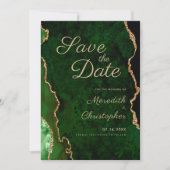 Green Agate Foto Wedding Save the Date (Vorderseite)