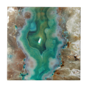 Green Agate Geode Fliese
