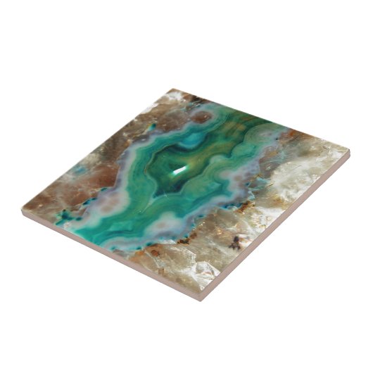 Green Agate Geode Fliese (Seite)
