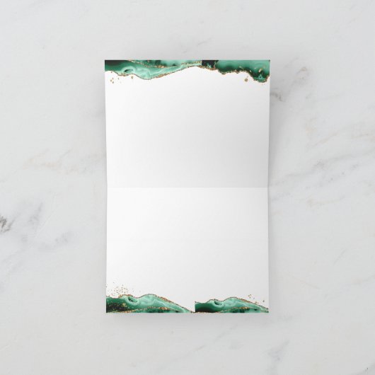 Green Agate Geode Gold Glitzer Monogram Script (Innenseite)