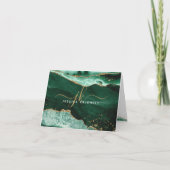 Green Agate Geode Gold Glitzer Monogram Script (Vorderseite)