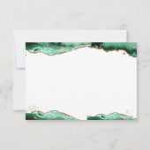 Green Agate Geode Gold Glitzer Script Monogram Mitteilungskarte (Rückseite)