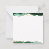 Green Agate Geode Script Monogram Gold Glitzer Mitteilungskarte (Rückseite)
