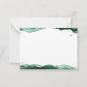 Green Agate Geode Script Monogram Silver Glitzer Mitteilungskarte (Rückseite)