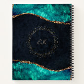 Green Agate Gold Glitzer Dankeschön Journal Notizblock (Rückseite)