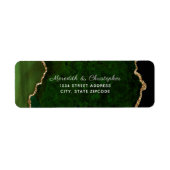 Green Agate Gold Glitzer Wedding Rücksendeadresse (Vorne)