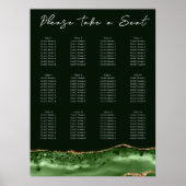 Green Agate Hochzeitstabelle Poster (Vorne)