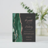 Green Agate Rose Gold Slate QR Code Hochzeit (Stehend Vorderseite)