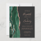 Green Agate Rose Gold Slate QR Code Hochzeit (Vorderseite)