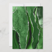 Green Agate Silver Glitzer Erste Heilige Kommune Einladung (Rückseite)