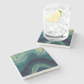 Green Agate Steinuntersetzer (Seitenansicht)