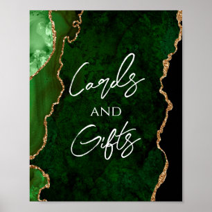 Green Agate Wedding Gifts Sign Poster