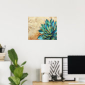 Green Agave Cactus Southwest Painting Poster (Heimbüro)