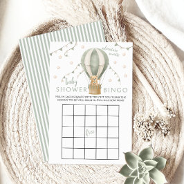 Green Air Balloon Teddy Baby Boy Showspiel Bingo