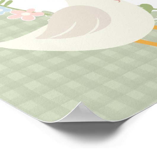 Green Albern Gingham Baby Dusche Begrüßungszeichen Poster (Ecke)