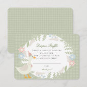 Green Albern Gingham Gingham Floral Diaper Raffle Begleitkarte (Vorne/Hinten)