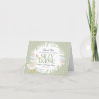 Green Albern Goose Floral Gingham Birthday