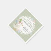 Green Albern Goose Floral Gingham Birthday Serviette (Ecke)