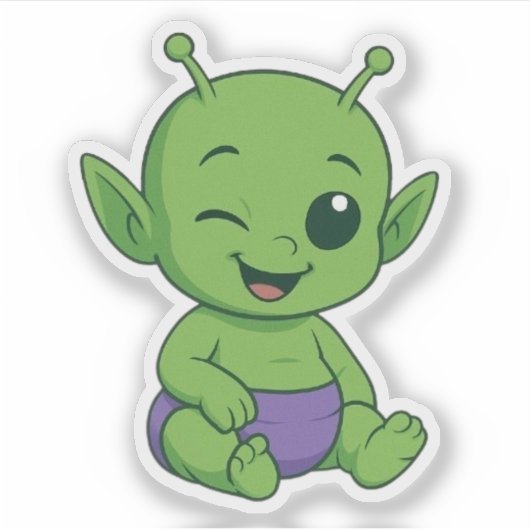 Green Alien Baby Aufkleber (Vorderseite)