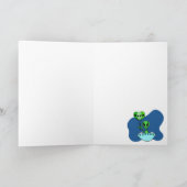 Green Alien Birthday Card Karte (Innenseite)