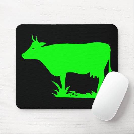 Green Alien Cow Mousepad (Mit Mouse)