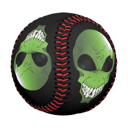 Green Alien Custom Baseball (Schrägansicht)