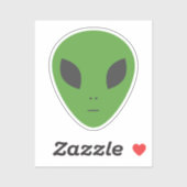 Green Alien Custom Cut Sticker (Blatt)