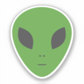 Green Alien Custom Cut Sticker (Vorderseite)