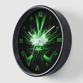 Green Alien Dragon w Glasyes Roman Numerus Wanduhr (Winkel)
